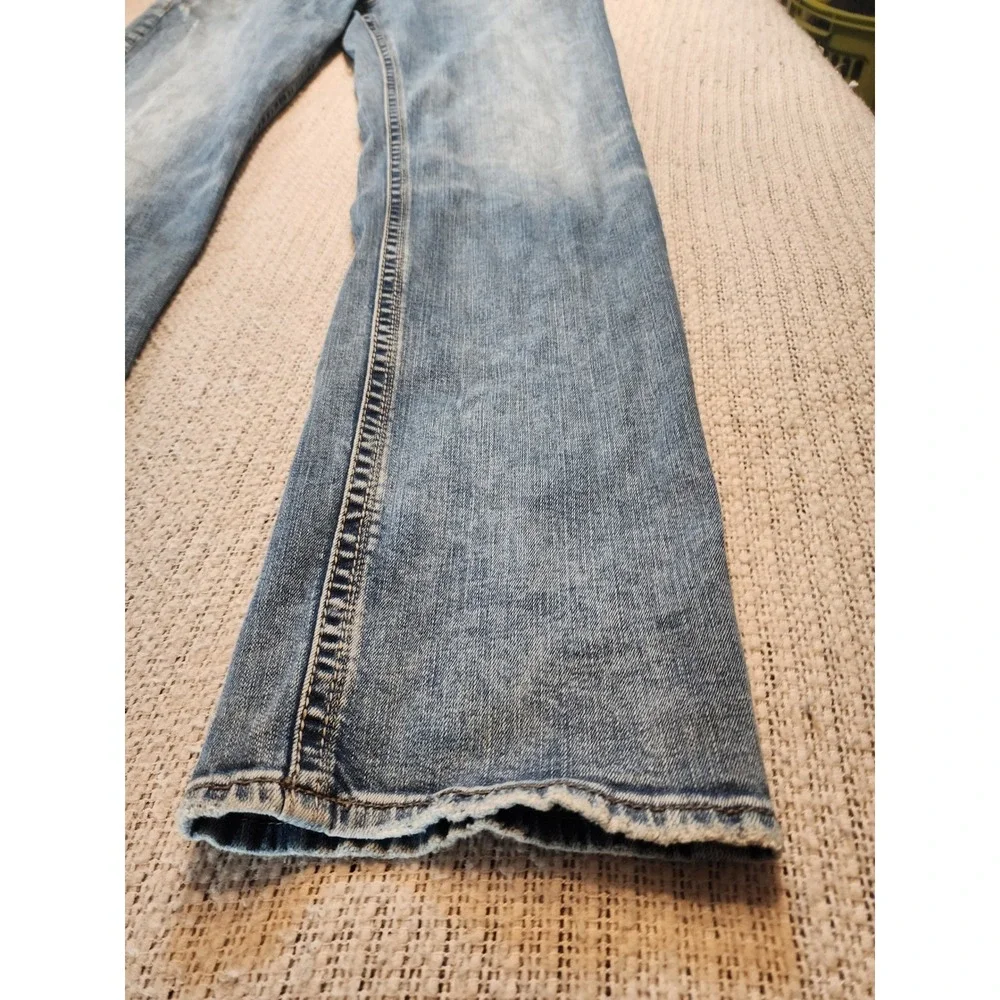 Buckle Black No. 1 Straight Leg Jeans Mens Medium Wash Distressed‎ Denim
